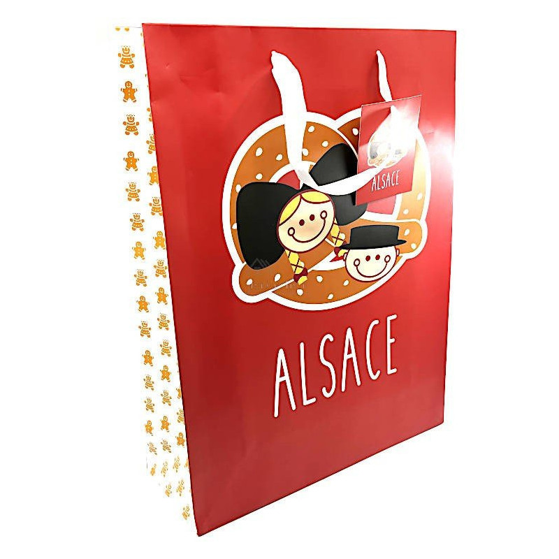 Sac Cadeau décor Alsace Bretzel taille L