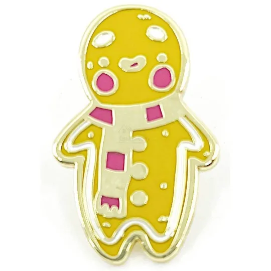 Broche Pins Fantaisie dorée Bonhomme en Pain d'Epices