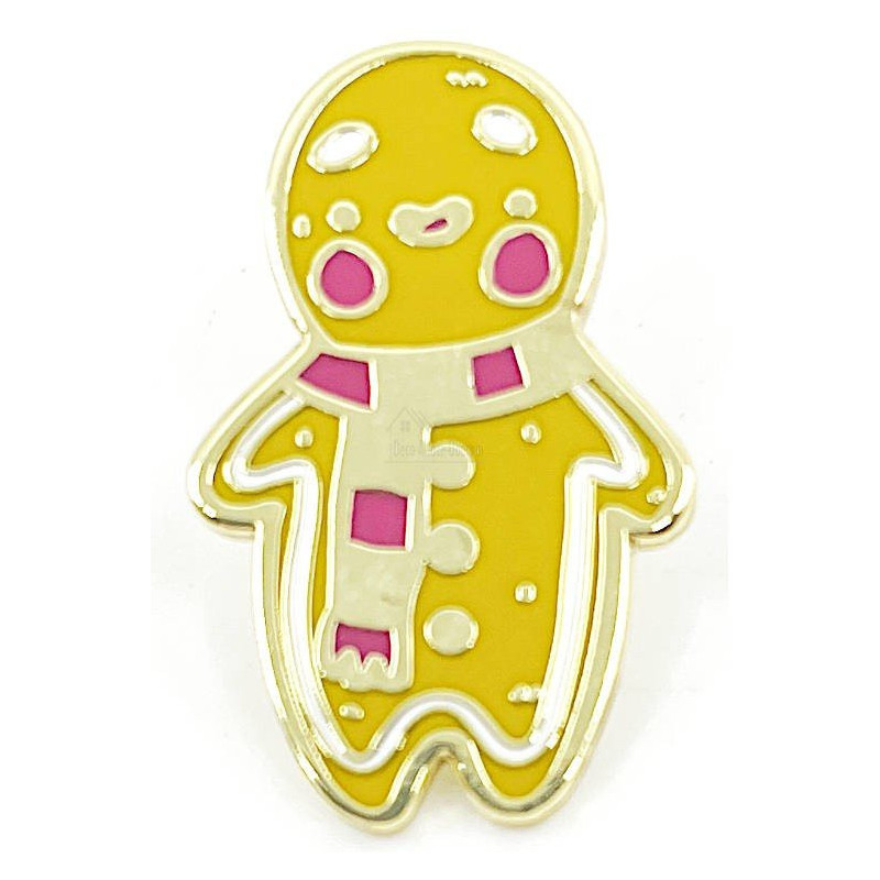 Broche Pins Fantaisie dorée Bonhomme en Pain d'Epices
