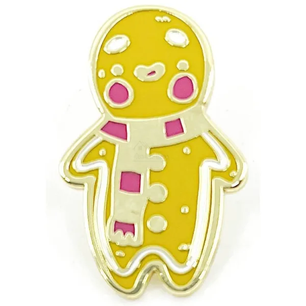 Broche Pins Fantaisie dorée Bonhomme en Pain d'Epices