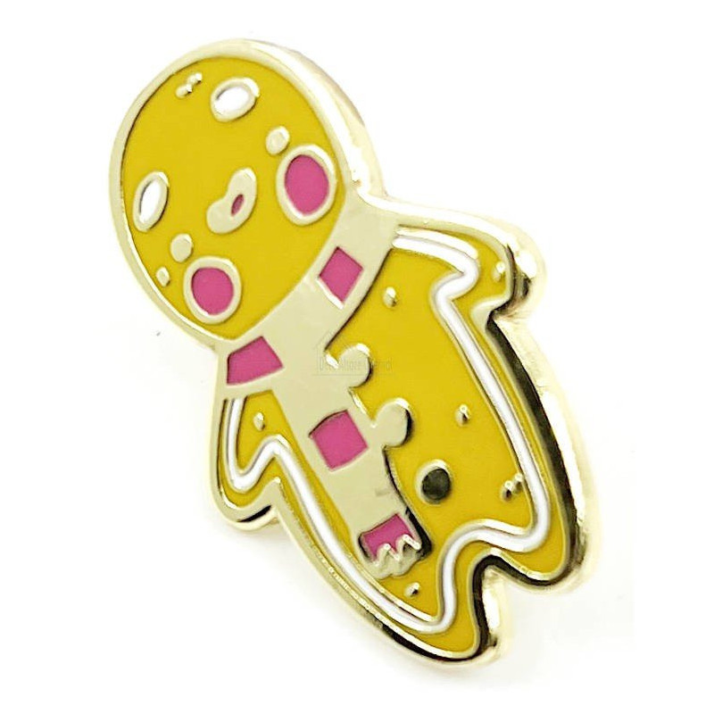 Broche Pins Fantaisie dorée Bonhomme en Pain d'Epices