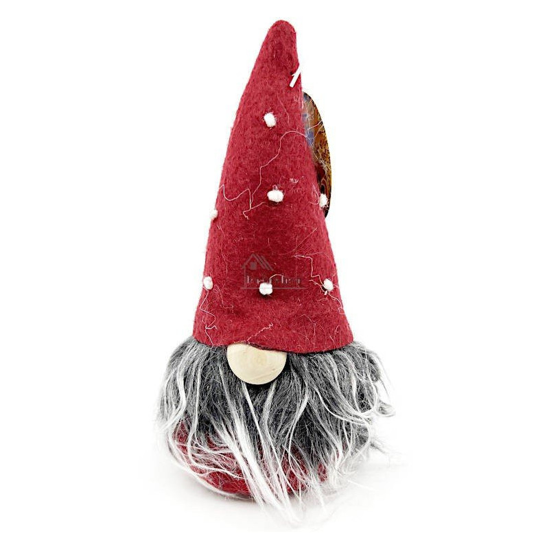 Roter Gnom mit weiß gepunktetem Hut 15 cm