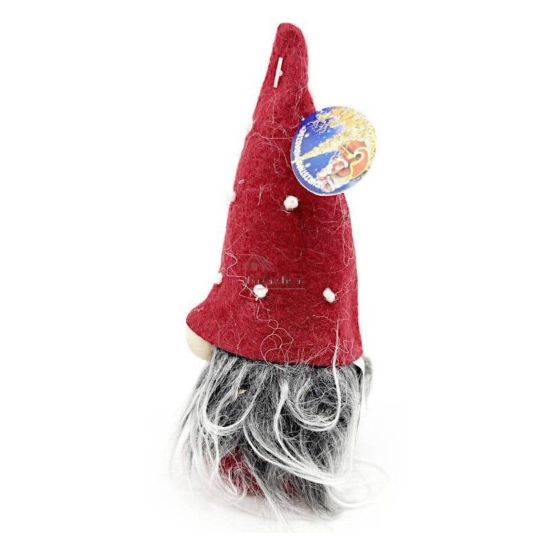 Gnome rouge avec Chapeau à pois blanc 15 cm