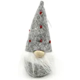 Gnome gris avec Chapeau à pois rouge 15 cm