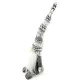 Grey Gnome with Grey White Knitted Hat 35 cm