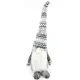 Gnome gris avec Chapeau tricoté blanc gris 35 cm