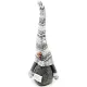 Gnome gris avec Chapeau tricoté blanc gris 35 cm