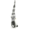 Gnome gris avec Chapeau tricoté blanc gris 35 cm