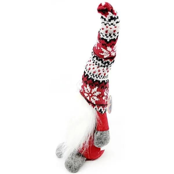 Red Gnome with Red White Knitted Hat 35 cm