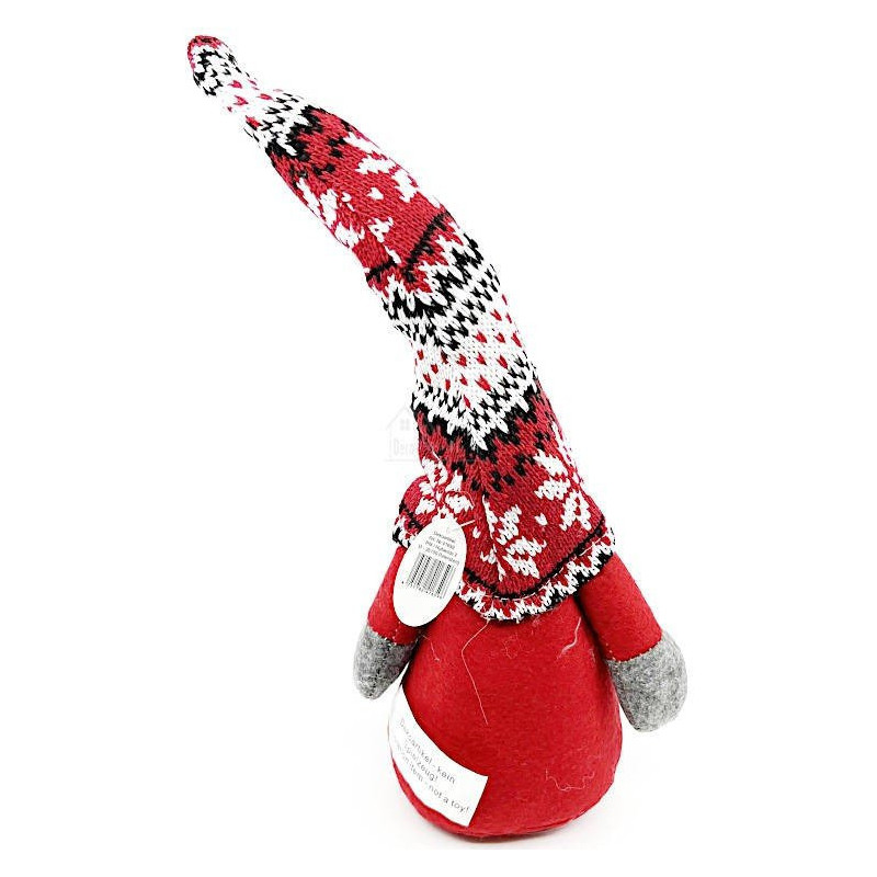 Gnome rouge avec Chapeau tricoté blanc rouge 35 cm