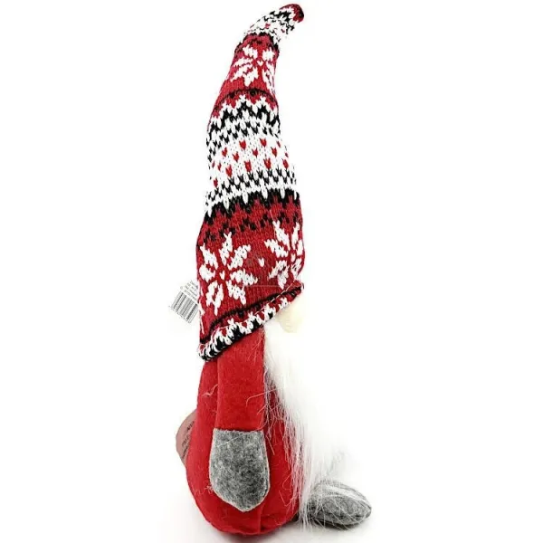 Red Gnome with Red White Knitted Hat 35 cm