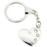 Porte Clé Coeur argenté avec Strass