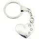 Porte Clé Coeur argenté avec Strass