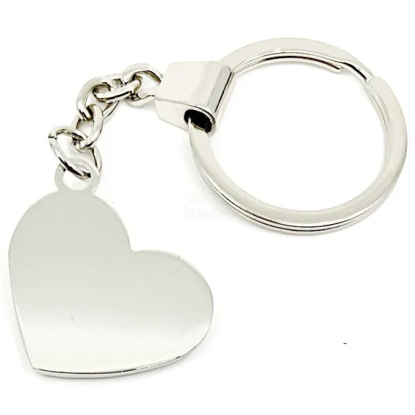 Silver Heart Keyring with Strass