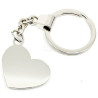 Porte Clé Coeur argenté avec Strass