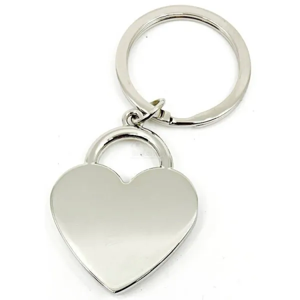 Silver Heart Keyring with Strass Flowers