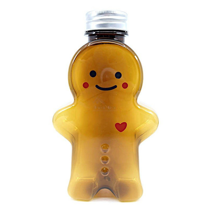 Bernsteinfarbene leere Flasche in Form eines Lebkuchenmännchens 500 ml