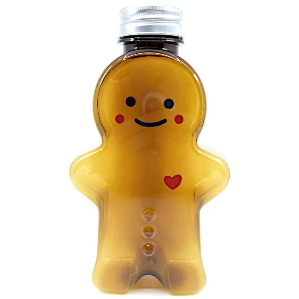 Bernsteinfarbene leere Flasche in Form eines Lebkuchenmännchens 500 ml