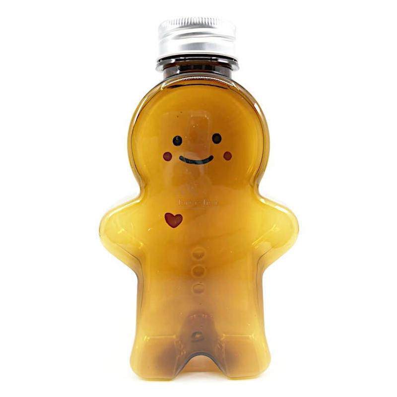 Bernsteinfarbene leere Flasche in Form eines Lebkuchenmännchens 500 ml