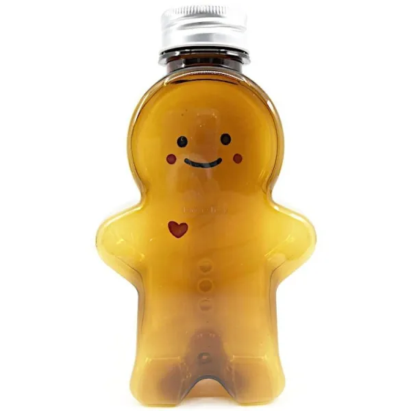 Bernsteinfarbene leere Flasche in Form eines Lebkuchenmännchens 500 ml