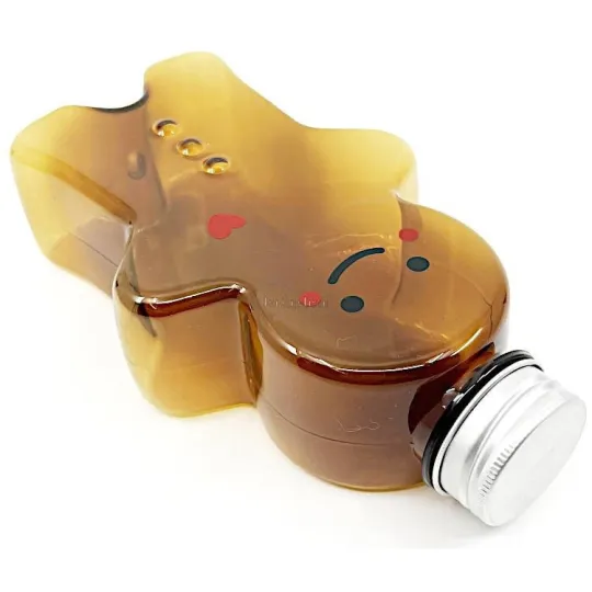 Bernsteinfarbene leere Flasche in Form eines Lebkuchenmännchens 500 ml