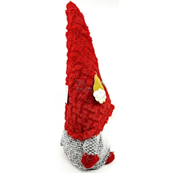 Großer grauer Gnom Er mit rotem Hut 38 cm