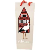 Weintasche eine Flasche mit dem Dekor Haus und elsässische Störche