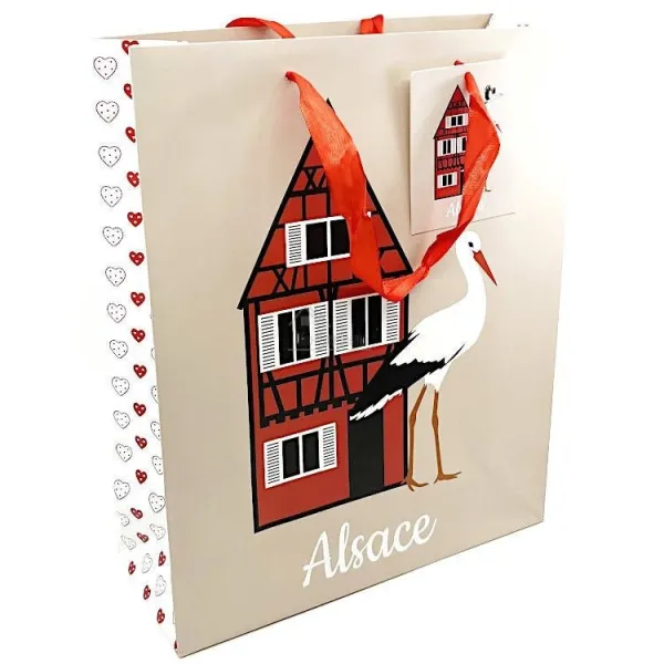 Alsatian Stork and House Gift Bag size M
