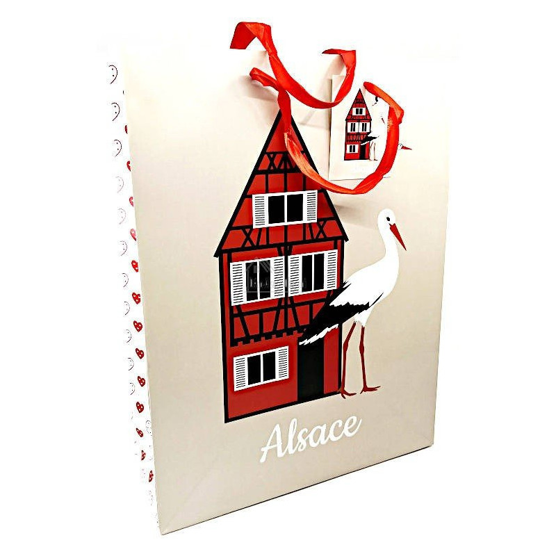 Alsatian Stork and House Gift Bag size L