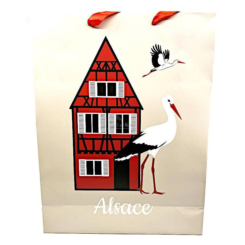 Alsatian Stork and House Gift Bag size L