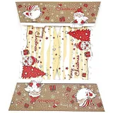 Leerer Korb aus Kraftpapier mit Griffen in braun-beige mit Weihnachtsmann-Dekor