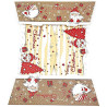 Panier vide Kraft à poignée brun beige décor Père Noël