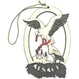 Wooden Stork's Nest decoration to hang