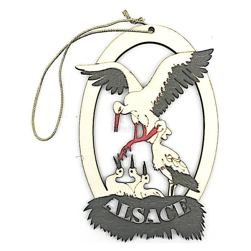 Wooden Stork's Nest decoration to hang