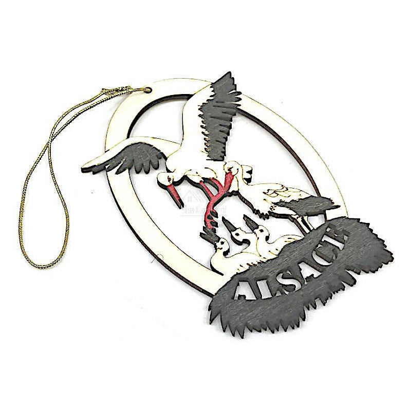 Wooden Stork's Nest decoration to hang