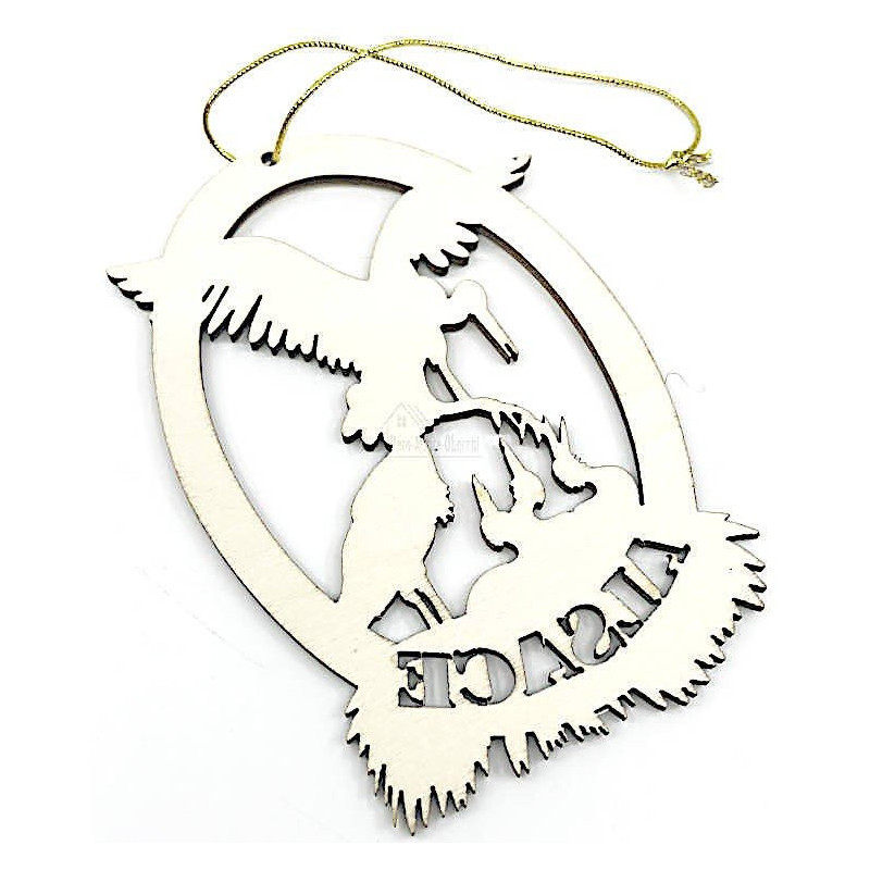 Wooden Stork's Nest decoration to hang
