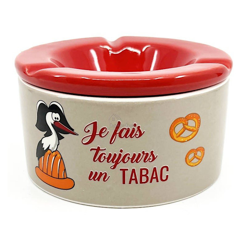 Ashtray in Ceramic decorated with Storks and Pretzels