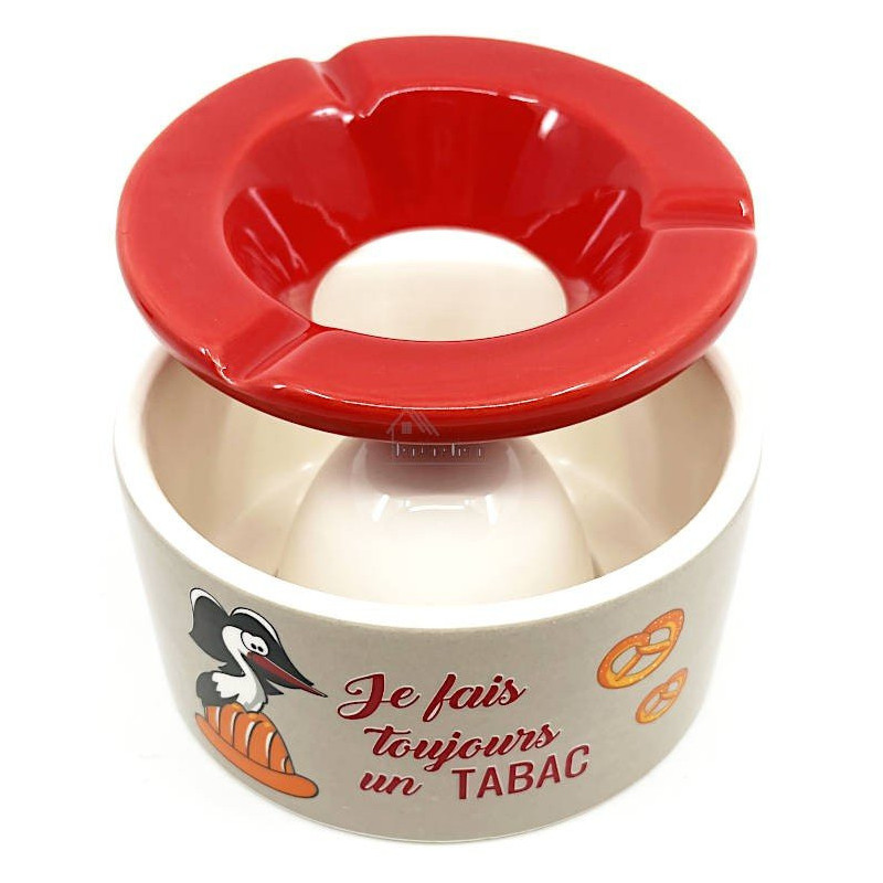 Ashtray in Ceramic decorated with Storks and Pretzels