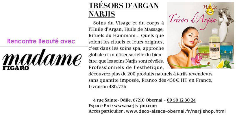 Beauty-Treffen mit der Marke Narjis Cosmétique de Trésors d'Argan in Madame Figaro