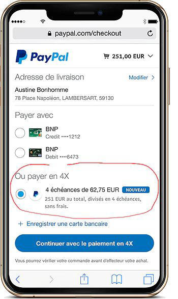 Neu ! Bezahlen Sie gebührenfrei in 4 Raten mit PayPal !