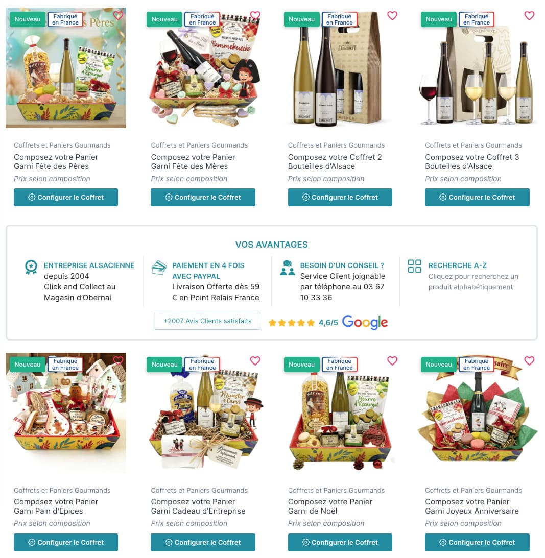 Übersicht über die verfügbaren Sets