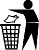 Tidy Man In einen Mülleimer werfen