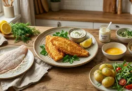 Rezept für panierte Flunder mit süßem Meerrettich