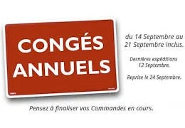 Congés Annuels du 14 au 19 Septembre 2019 inclus
