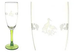 Nouvelles Flûtes à Champagne décor Cigogne d'Alsace