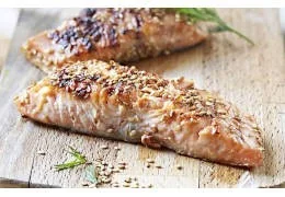 Rezept für Lachssteak mit Walnusssenf