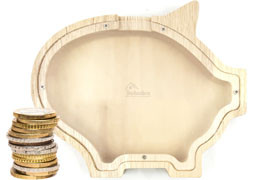 Range of Natural Wood Money Boxes