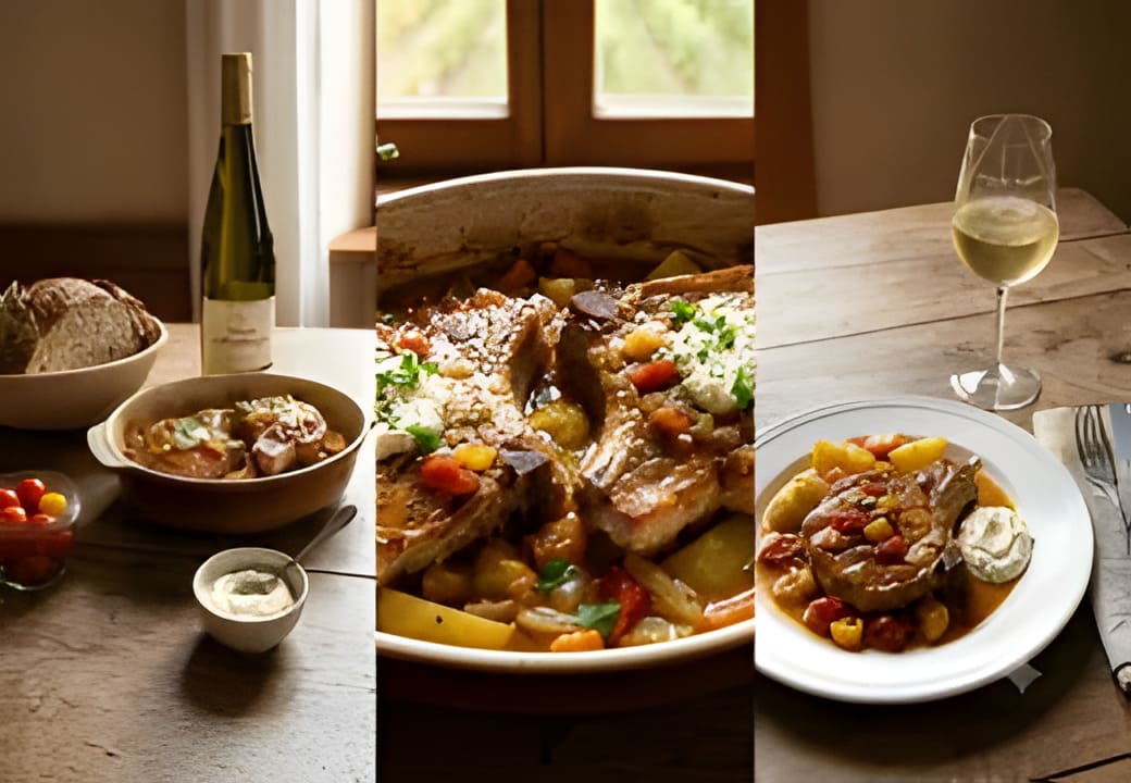 Recette de Côte de Porc au Riesling, Tomate et Raifort doux