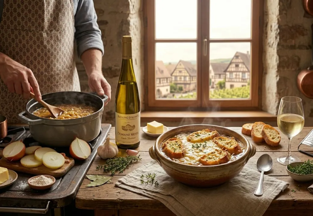 Soupe à l'Oignon au Riesling - La Version Alsacienne du Grand Classique
